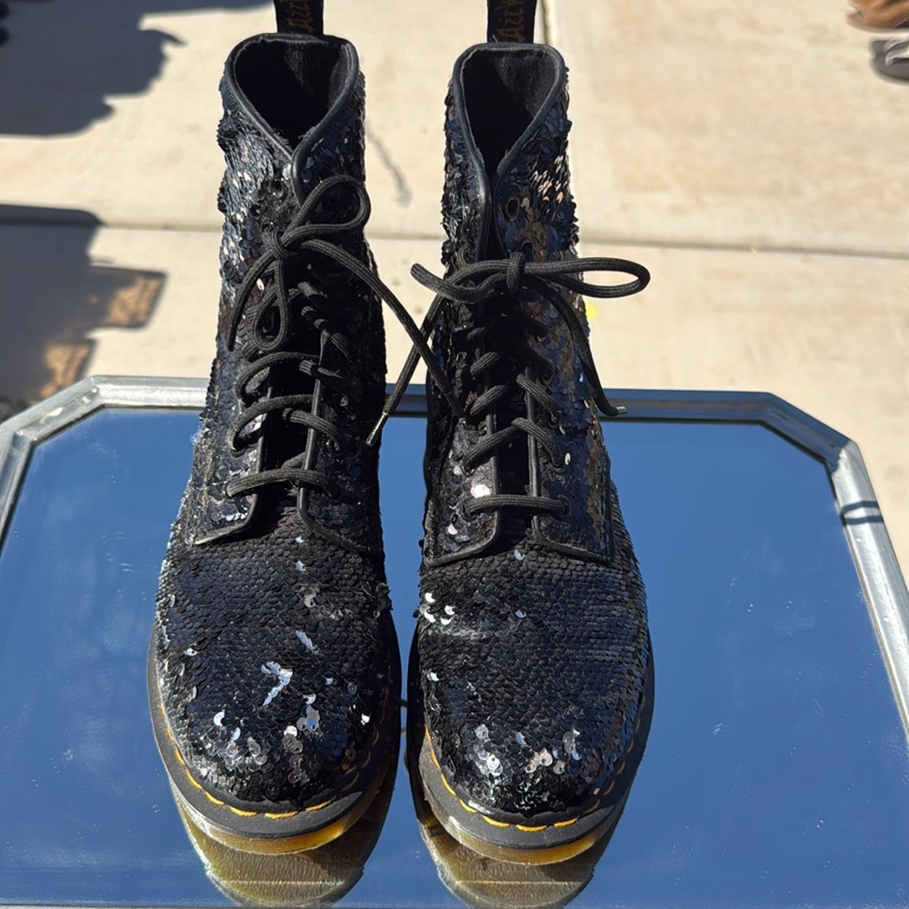 Dr Martens-The Original Black Sequin Boots
